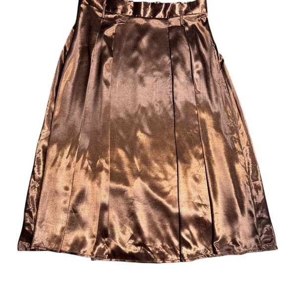 SHEIN PLUS Elegante Brown Satin Skirt‎ size 2XL and 1XL - Picture 3 of 11